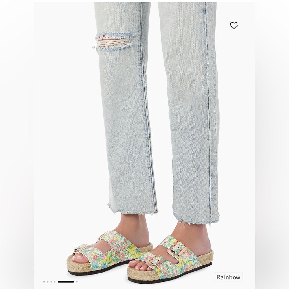 LoveShackFancy x Manebí Nordic Floral Leather Espadrille Slides✨